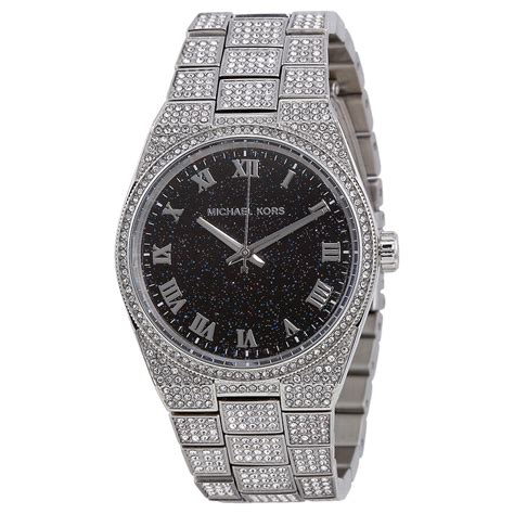 michael kors channing black crystal pave stainless steel watch|Michael Kors Women's Channing Quartz Watch with Stainless .